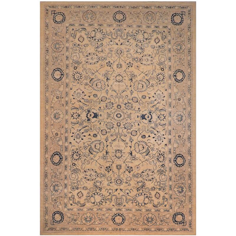 Oriental Ziegler Jerrie Brown Tan Hand-Knotted Wool Rug - 12'3'' x 17'10''