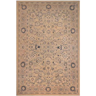 Oriental Ziegler Jerrie Brown Tan Hand-Knotted Wool Rug - 12'3'' x 17'10''