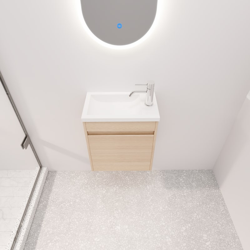 BNK 16/18 Inch Single Sink Bathroom Vanity with Soft Close Door