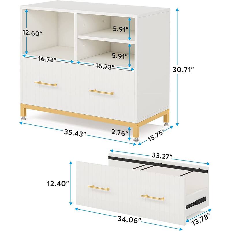 File Cabinet with Drawer, Letter/Letter/A4 Size, Adjustable Rod