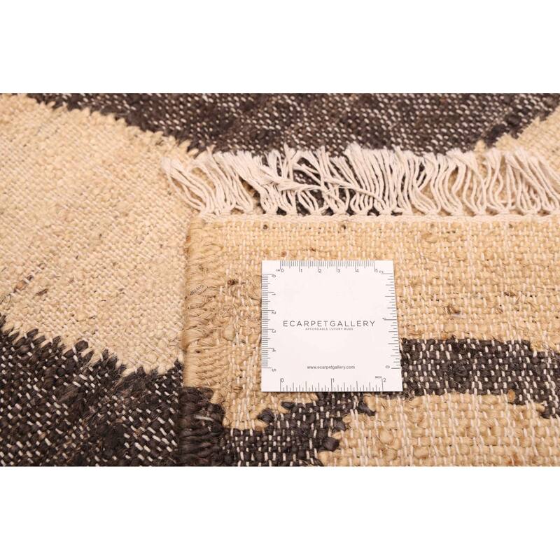 ECARPETGALLERY Flat-Weave Palas Denizli Cream Jute Kilim - 4'1 x 6'1