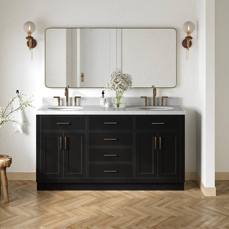 Ariel T066DCQOVO Hepburn 66" Free Standing Double Oval Basin Vanity