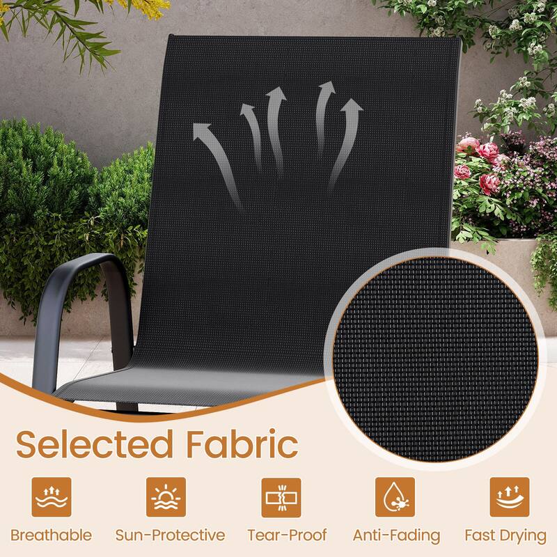 Costway 2 PCS Outdoor Bar Stools 29" Fabric Bar Height Stools with - See Details