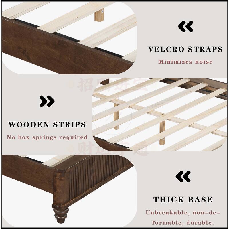 Queen Platform Bed Frame with Tall Headboard