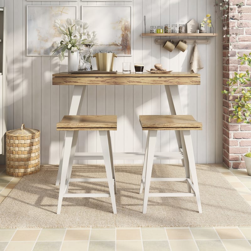 Kaylen Modern 3Piece Steel Legs Counter Height Table Set by Furniture