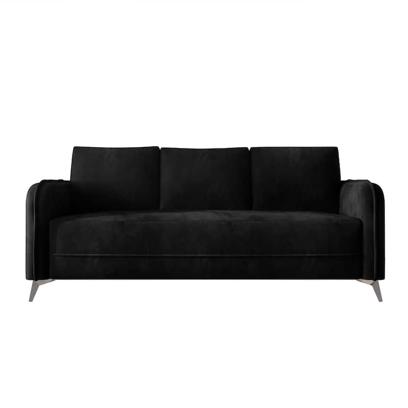 CraftPorch Luxurious Velvet Upholstered Sofa - Black