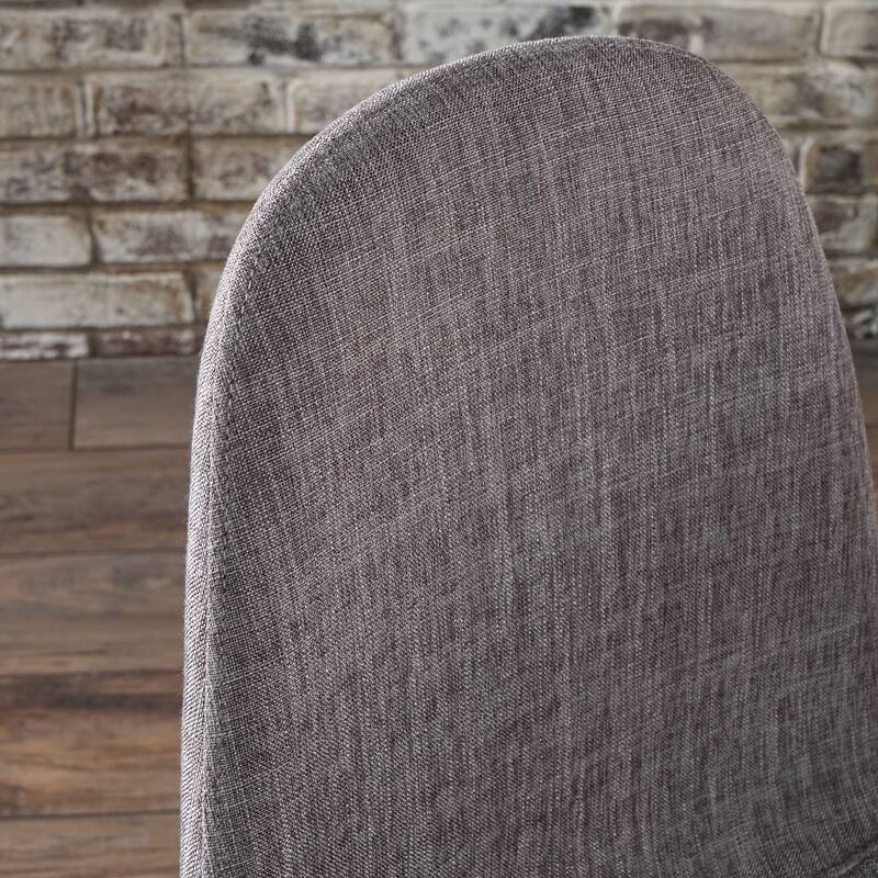 Modern Upholstered Dining Chairs Set of 2, Curved Back Fabric Seats, Wood Grain Metal Legs, Mid Century Style for Kitchen Room
