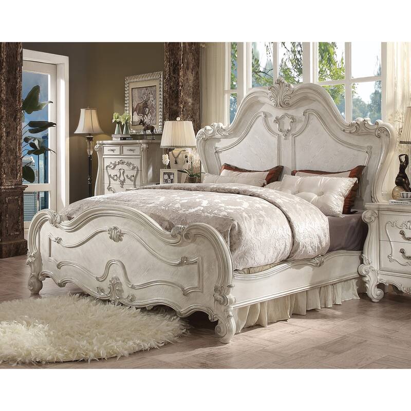 Calvert Panel Bed with Arched Headboard - Bone White - Queen