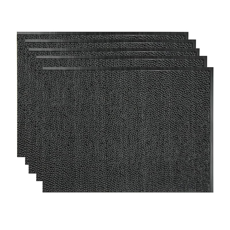 FASÄDE Hammered Decorative Vinyl Backsplash Panel - 5 Pack - Brushed Onyx