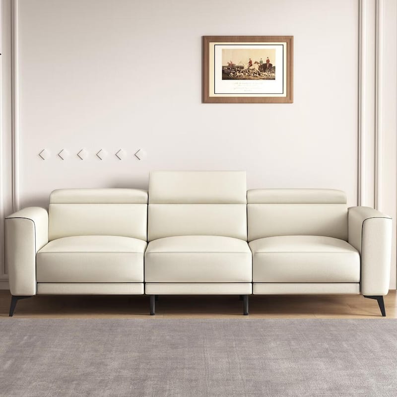 112.5'' Leather Power Reclining Sofa with USB Charging Port