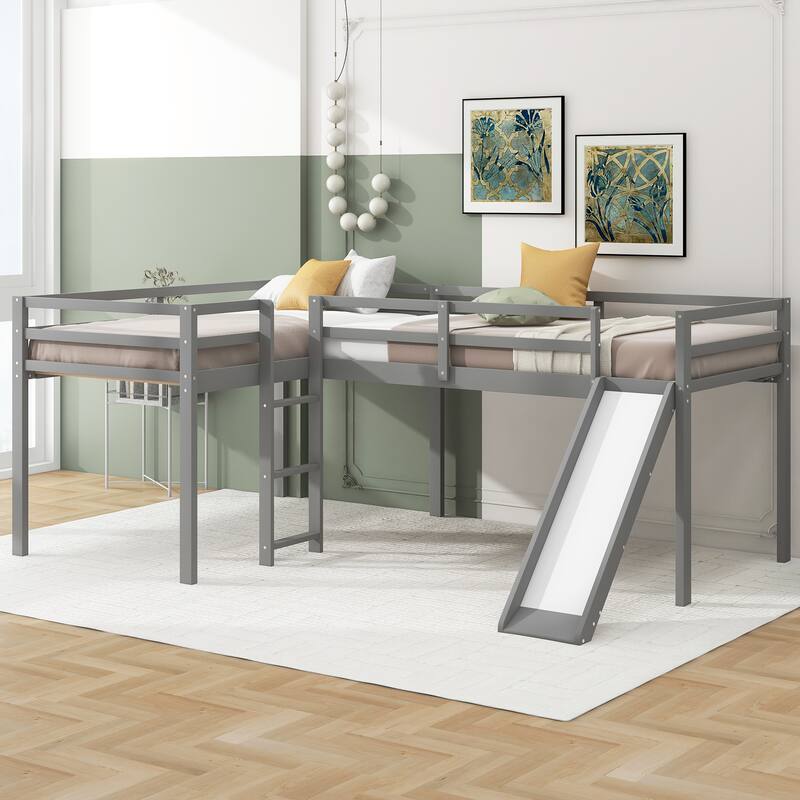 Loft Bed with Ladder and Slide