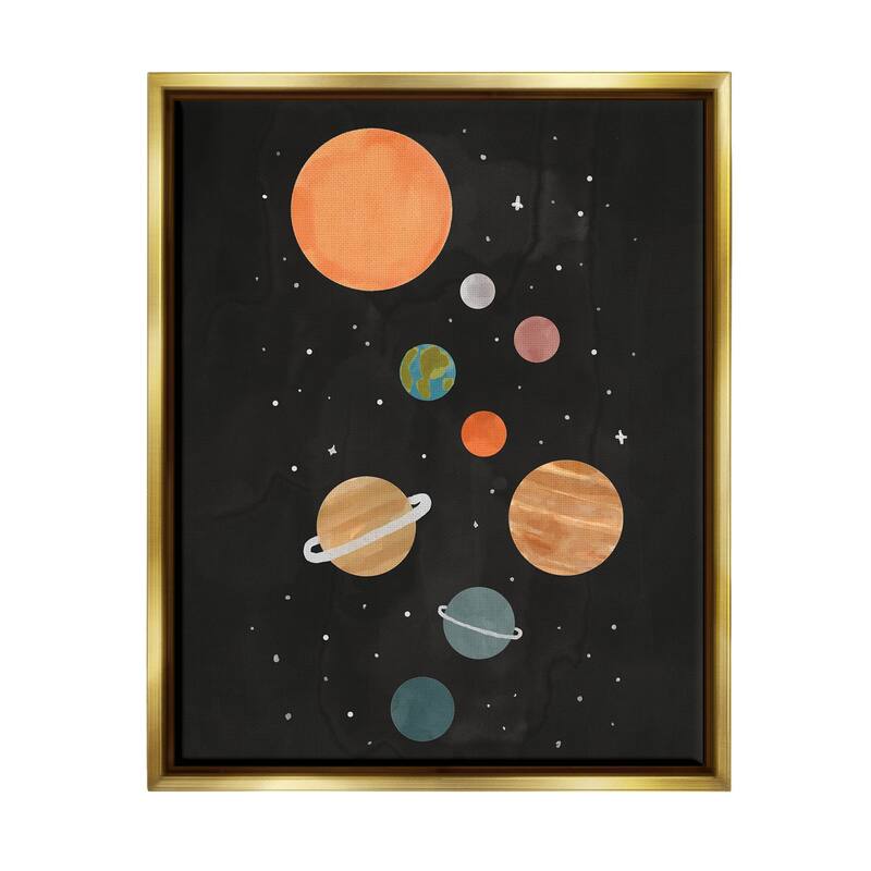 Stupell Solar System Planets Sky Floater Canvas Wall Art by Nina Muis ...