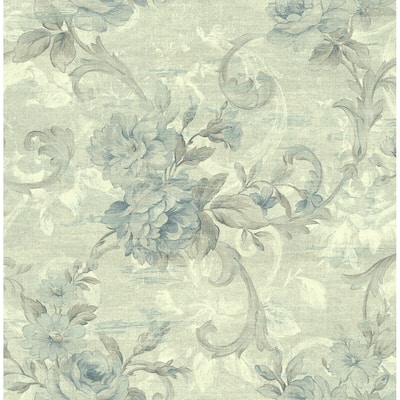 Seabrook Designs Friso Scrolling Acanthus Floral Unpasted Wallpaper