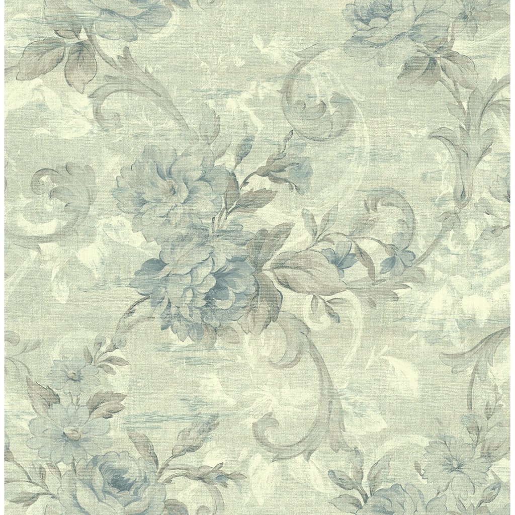 Seabrook Designs Friso Scrolling Acanthus Floral Unpasted Wallpaper