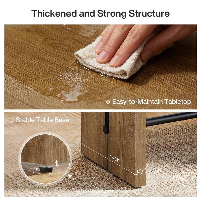 41.3" Counter Height Pub Table with Metal Footrest, for Kitchen, Dining, Bistro