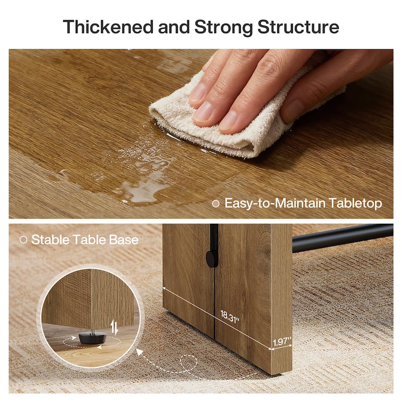 Bar Table, 41.3" Counter Height Pub Table with Metal Footrest