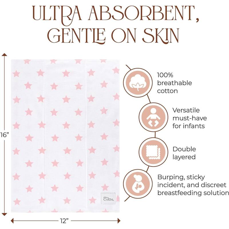 Cotton Burp Cloth Extra Absorbent Burp Cloth by Comfy Cubs