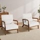 preview thumbnail 1 of 144, 25" W Mid Century Upholstered Wood Accent Chair with Pillow set of 2 Dark Wood - Beige