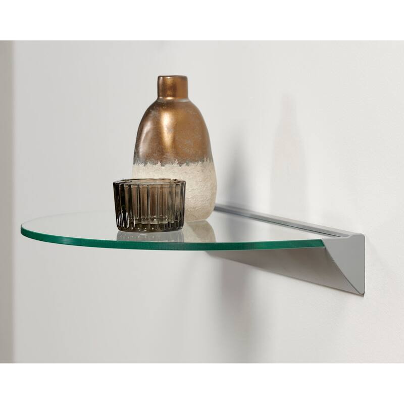 Essentials 12-inch Half Round Clear Glass Shelf Kit - 12