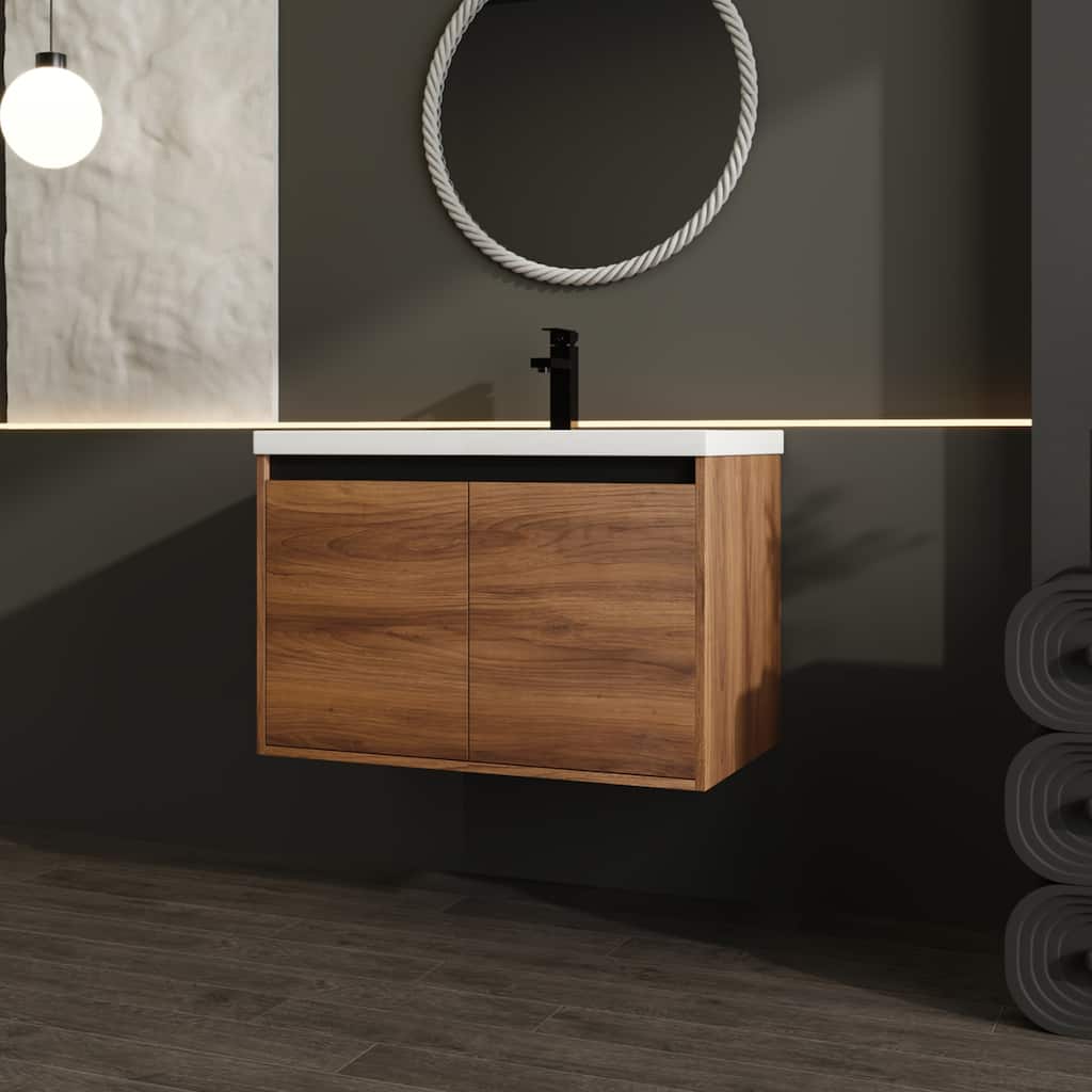 Bathroom Vanity with resin Countertop Sink