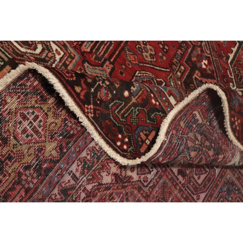 Hand Knotted Oriental 100% Wool Carpet Traditional Medallion Red Heriz Area Rug - 12' 2'' X 9' 8''