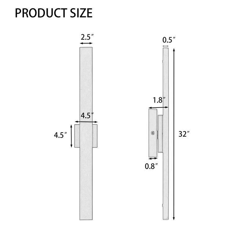 2-Pack Outdoor LED Wall Sconce Light Fixture