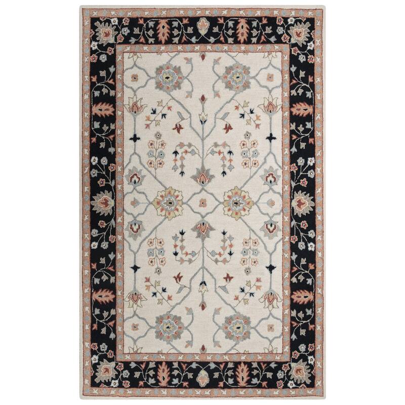 Alora Decor Conley Traditional Antique Floral Border Rug