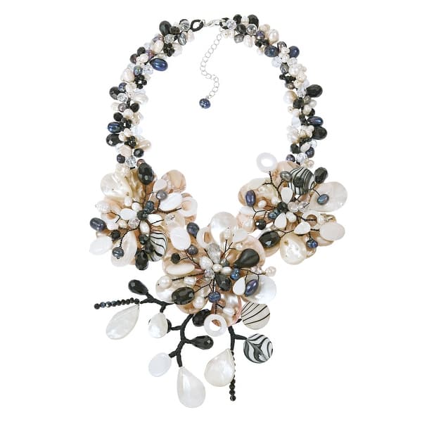 Hand painted floral necklace