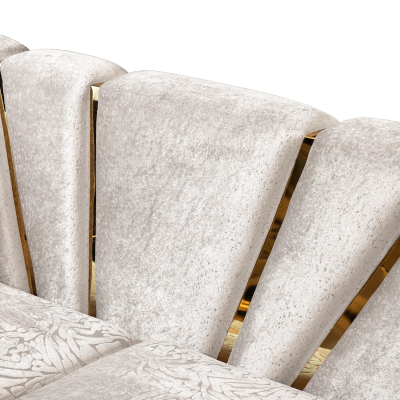Furniture of America Maxine Glam Solid Wood Sofa with Accent Pillows