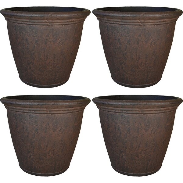 Shop Sunnydaze Anjelica Outdoor Flower Pot Planter Rust
