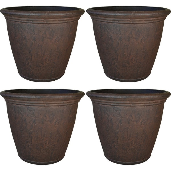 large plant pot and saucer Large Minute Ceramic Plant Pot & Saucer — Blue Layers main image 0