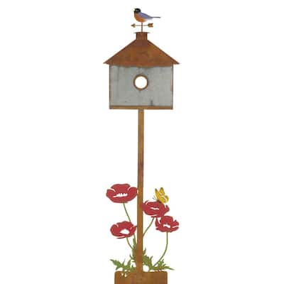 Rustic Birdhouse Stake - Dome