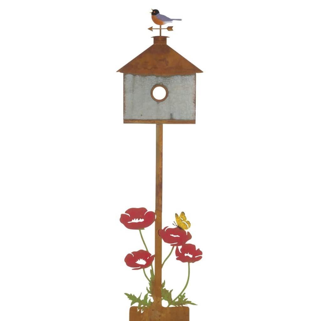 Rustic Birdhouse Stake - Dome