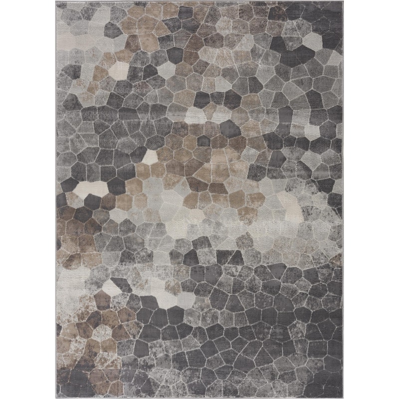 HomeRoots Geometric Modern Rectangle Area Rug - 60.00 in. x 27.00 in. x 0.40 in.