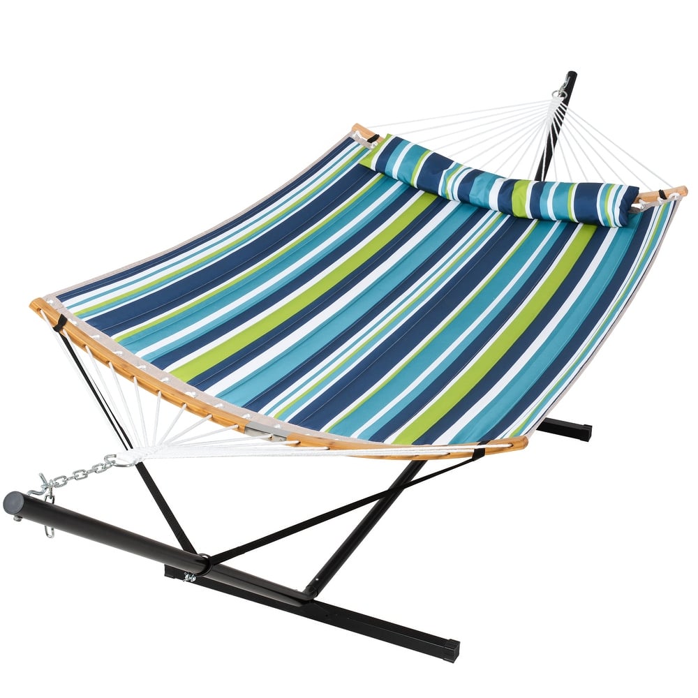 2-person Outdoor Hammock with Stand & Pillow