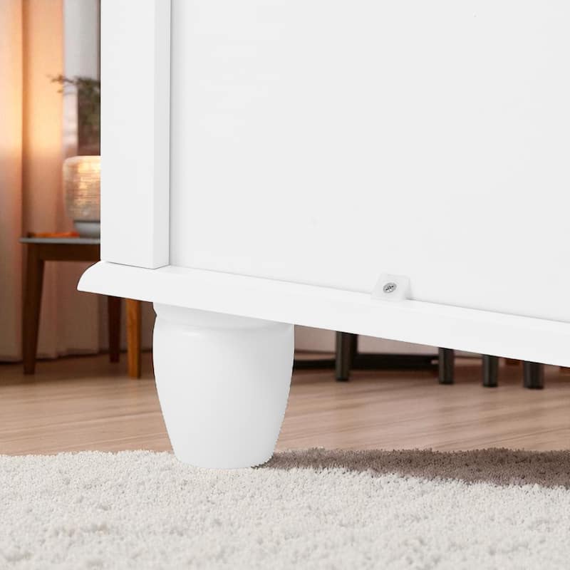 Modern 4 Drawer Dresser, Tall Wooden Chest of Drawers Storage Cabinet with Metal Handles for Bedroom Entryway