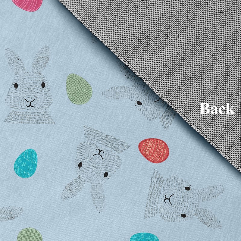 Bunnies and Eggs Easter Chenille Rug