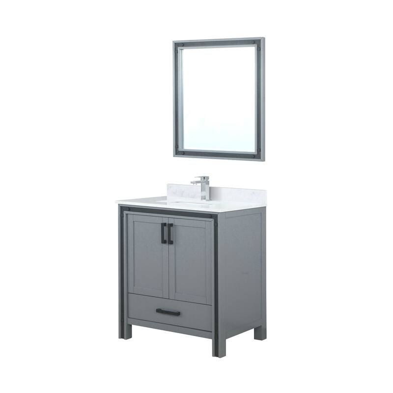 Ziva 30 in W x 22 in D White Bath Vanity, White Quartz Top, Faucet Set and 28 in Mirror