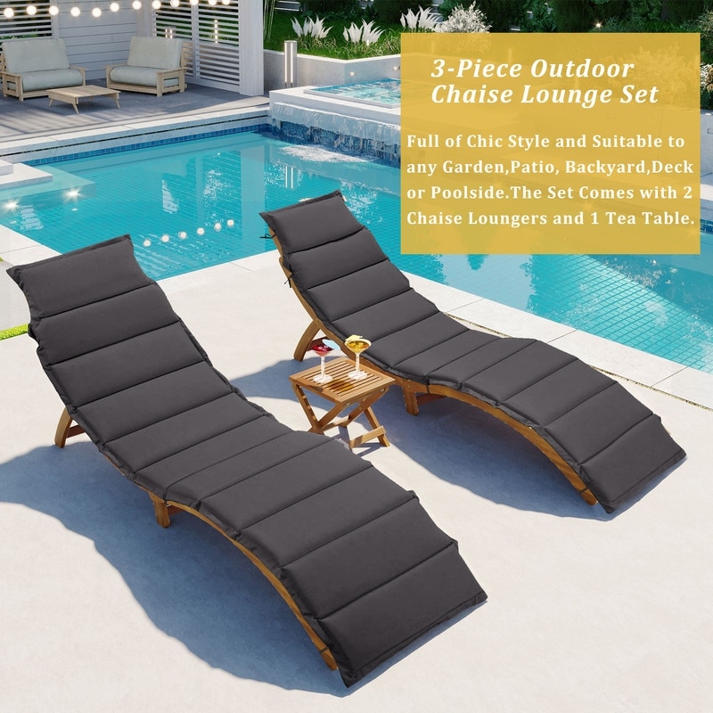 Chaise lounge best sale with table