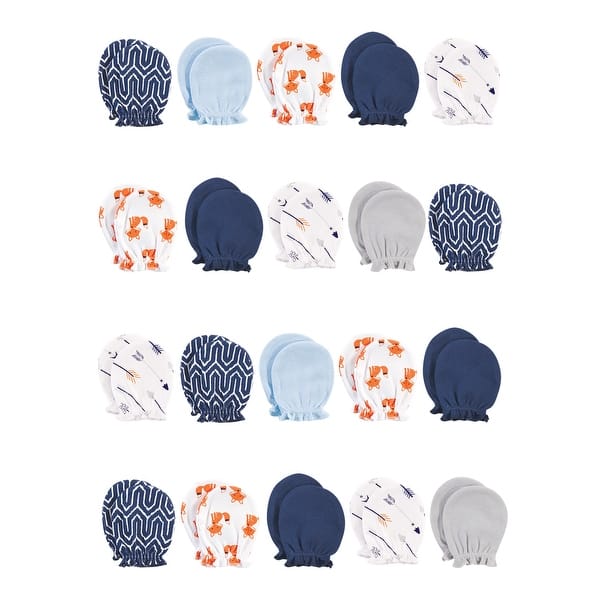 slide 1 of 1, Hudson Baby Infant Boy 20Pc Cotton Scratch Mittens, Foxes, 0-6 Months - Foxes 0-6 Months - Foxes