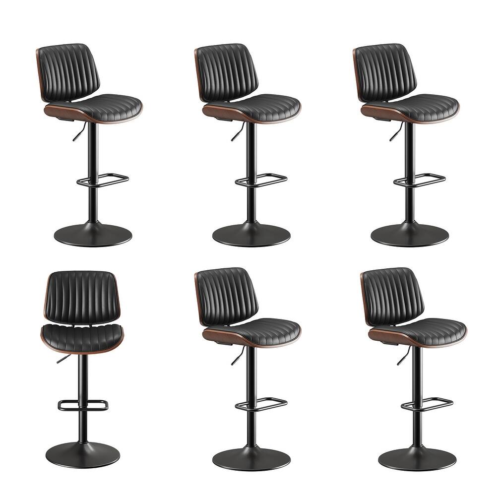 Modern Adjustable Swivel Bar Stools Leather