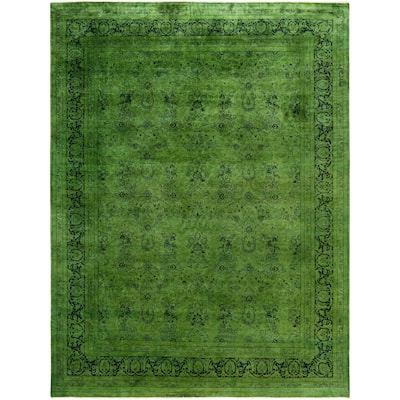 Overdyed One-of-a-Kind Hand-Knotted Area Rug - Green - 8' 3" x 10' 6"