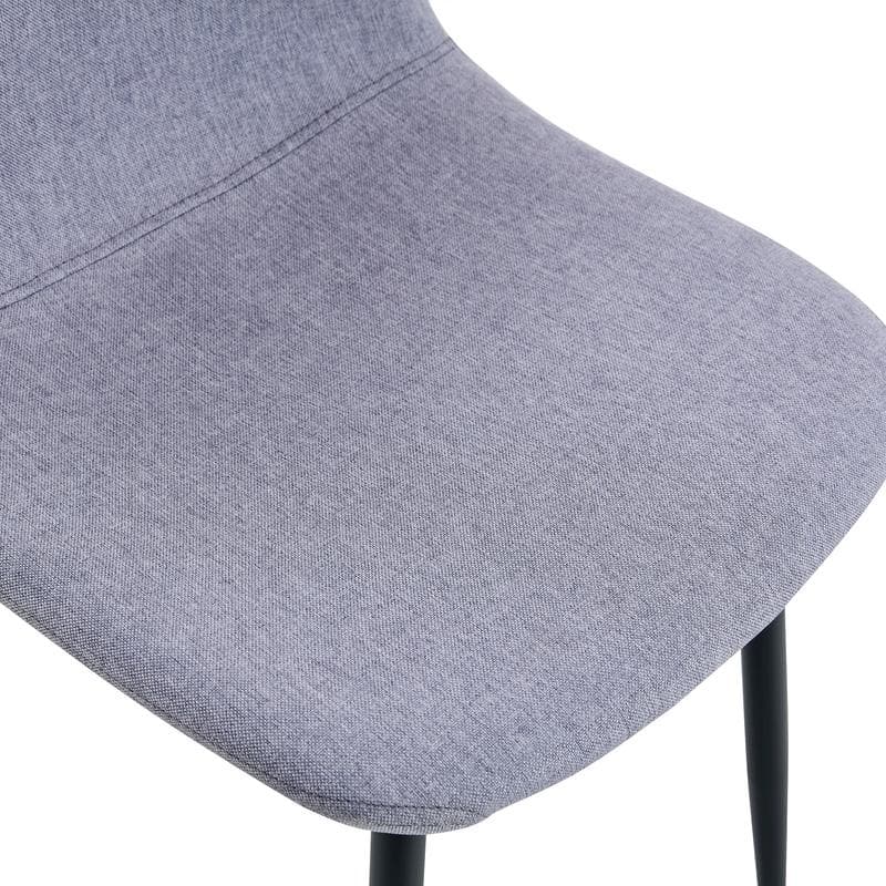Set of 4 Modern Dining Chairs - Breathable Linen-Cotton Upholstery & Sturdy Integrated Metal Legs