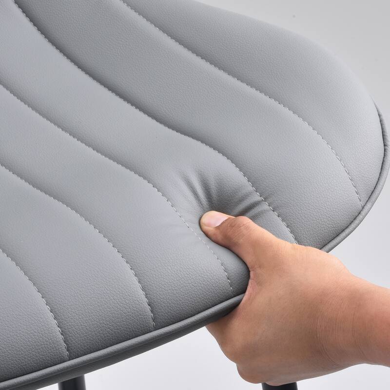 Counter Stools Set of 2, Faux Leather Kitchen & Dining Room Chairs for Dining Room