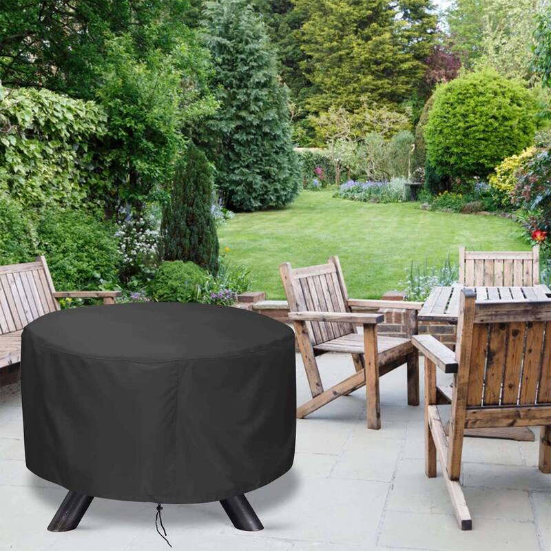 Fire Pit Cover for 36-50 inch Round Firepit, Waterproof Windproof Cover for Outdoor Patio Firepit Table