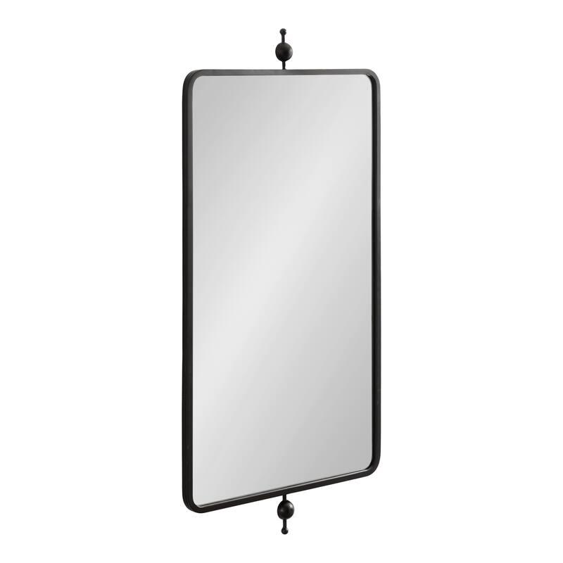Kate and Laurel Kasota Slim Rectangle Mirror Metal - 20x41 - Black