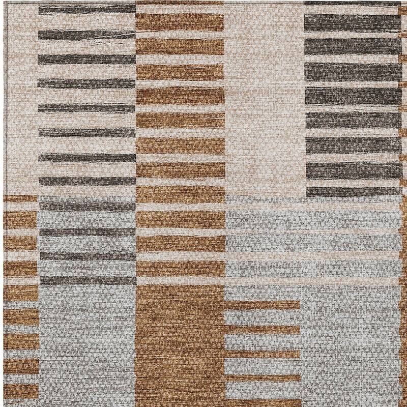 HomeRoots Striped Transitional Rectangle Outdoor Rug