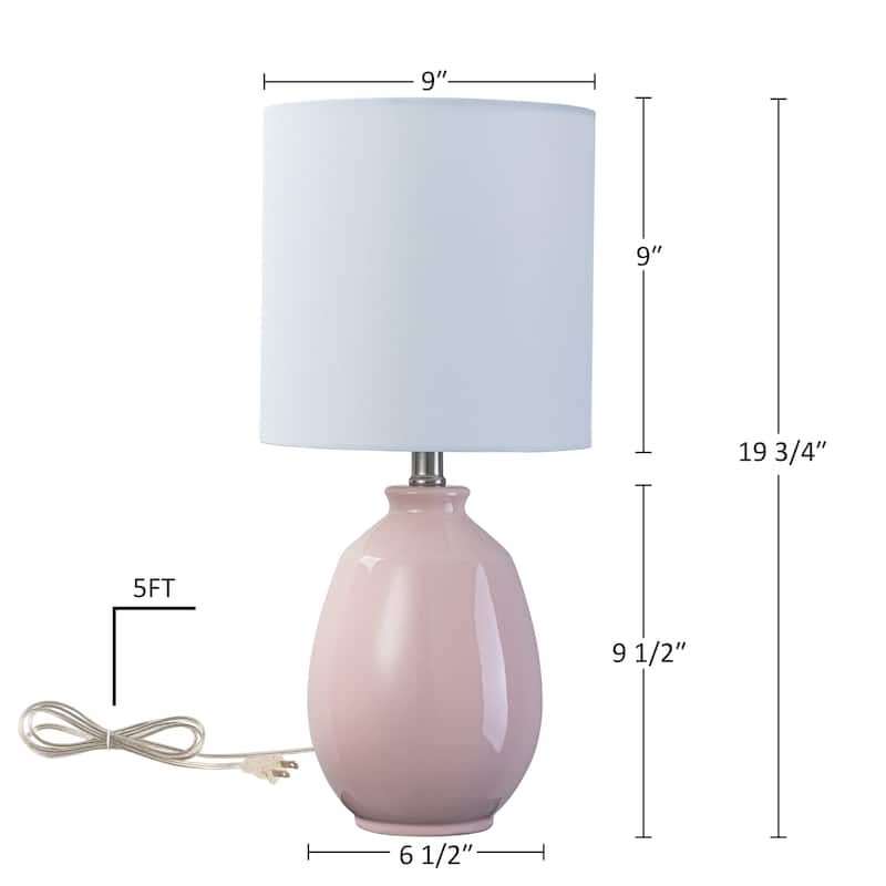 C Cattleya 19in Ceramic Table Lamp with Fabric Linen Shade