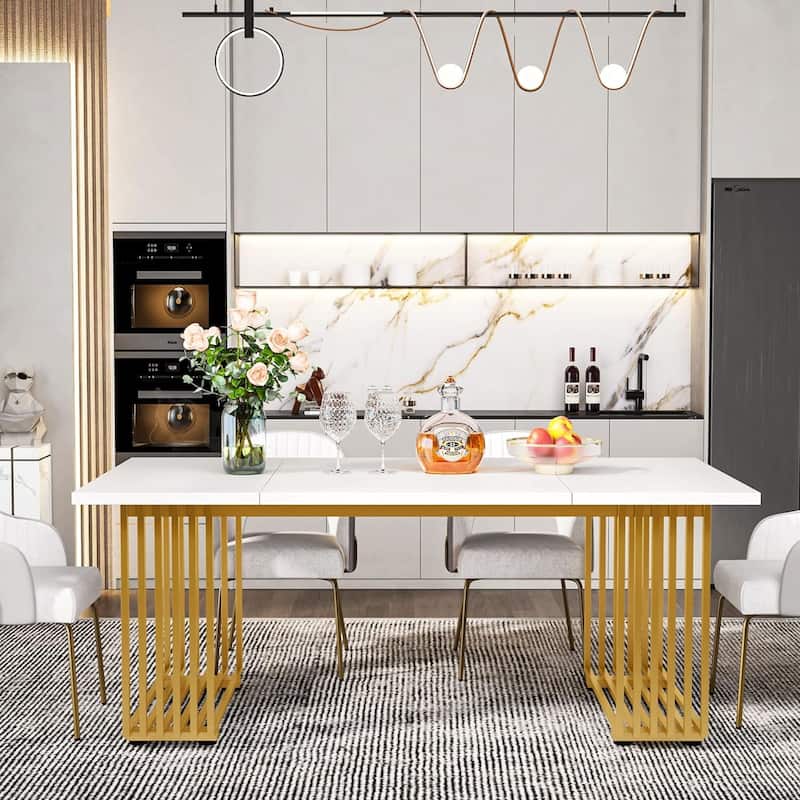Modern Dining Table, 70.8 Inches Long Dining Room Kitchen Table