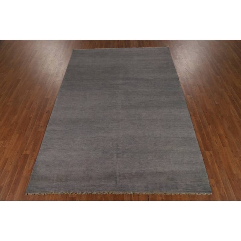 Modern Gray Gabbeh Oriental Area Rug Handmade Living Room Wool Carpet - 6'8" x 9'7"